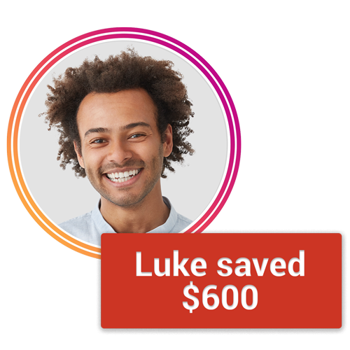 Luke with savings amount